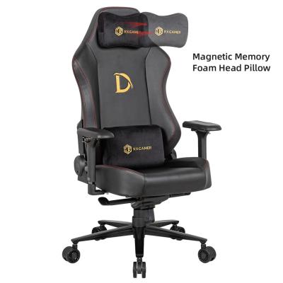 China Newest Cheap Leather High End Luxury Lift Cooling Spinning Game Racing Chair Custom Gaming Chair With Magnetic Pillow for sale