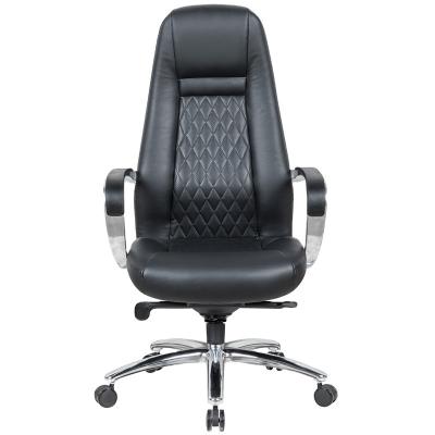 China Wholesale Adjustable Swivel Executive Home Luxury Black Manager Ergonomic Leather Office Chair (Height) For Adult for sale