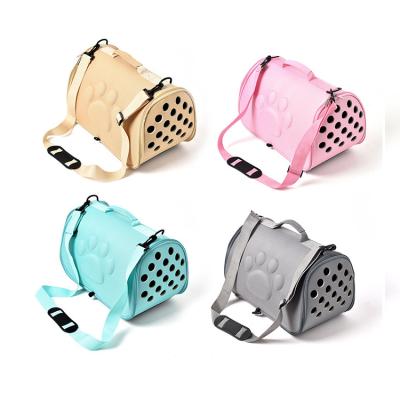 China EVA Airline Approved Soft Sided Stored Foldable Breathable Travel Pet Carrier Outdoor For Dog Cat for sale