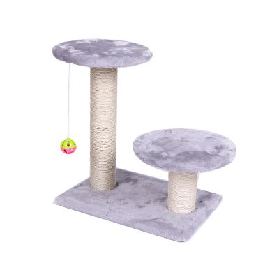 China Free Shipping Stocked Fashion Unique Cat Scratcher Tower Acrylic Simple Cat Tree With Small Ball for sale