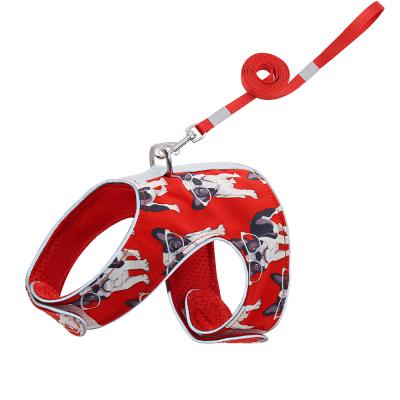 China Thoughtful Dog Cat Walking Vest Jacket Lovely Cute Printed Cat Kitten Pet Anti-escape Harness and Leash Set for sale