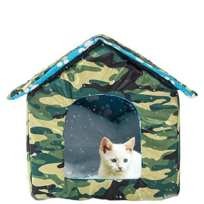 China Viable Octagonal Collapsible Washable Waterproof Pet Carriers Cat Warm Outdoor Pet Cages Stray Houses for sale