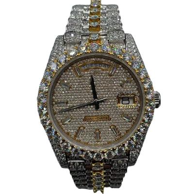 China Moissanite Luxury Mens Watch Mens High End Diamond Jewelry Custom Natural Diamond For Watch for sale