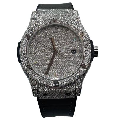 China Premium VVS Mens Iced Out Custom White Moissanite Diamond Bezel Custom Watch For Men And Women for sale