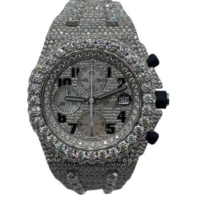 China Mens Luxury Mechanical Watch Two Tone Ice Cube Gypsophila Diamond Mechanical Watch For Men for sale