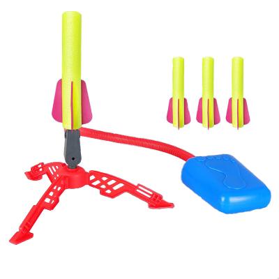 China Amazon Hot Selling Stomp Rocket Toys Outdoor Play Dual Air Pressure Foam Rocket Launcher Toy 92*34*101cm for sale