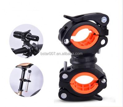 China Hot Selling 360 Degree Clamp Clip Adjustable Rotatable Bicycle Cycling Flashlight Led Lamp Holder BHD 034 for sale