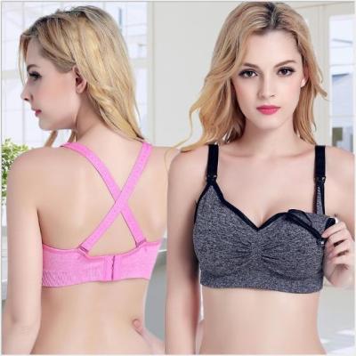 China Maternity Maternity and Wear Front Open Seamless Wireless Daily Care Bras Breathable Wholesale Lift Up Cross Back Lactation Nursing Bra for sale