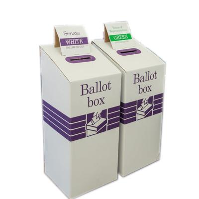 China Recyclable Custom Corrugated Box Paper Cardboard Voting Ballot Box for sale