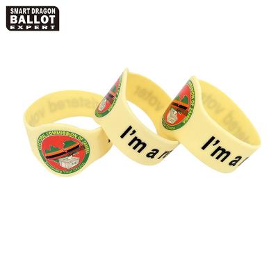 China Custom Event Election Watch Wristband Silicon Wristbands Election Voting Wristband for sale