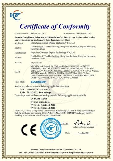 CE - Shenzhen Colorsun Digital Technology Co., Ltd.