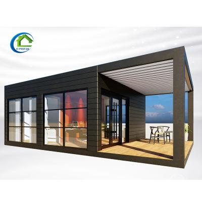 中国 Morden design 2 bedrooms prefab house use black flat pack container house 販売のため