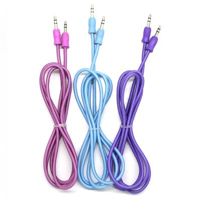 China High quality multi-color optional audio cable of good aux audio cable. microphone style for mobile phone for sale