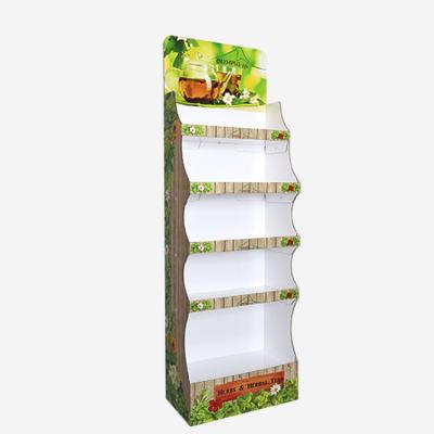 China Economic Eco-friendly Paper Display Supermarket Promotion Cardboard Stacking Cubes Display For Teapot for sale