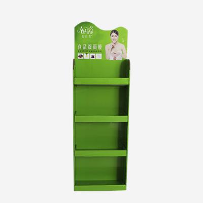 China Eco - Friendly Makeup Store Used Cardboard Facial Skincare Floor Display Stand Retail Advertising Display for sale