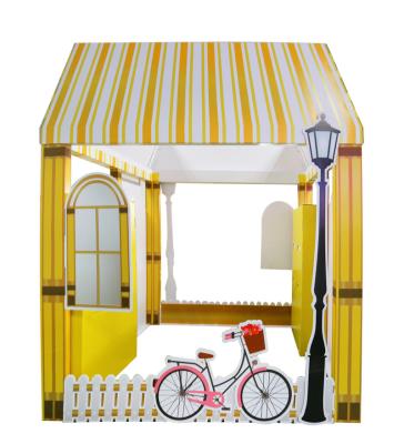 China Advertising Custom Paper Display Kid's Indoor Corrugated Cardboard Color in Kids Cardboard Ice Cream Truck Playhouse for sale