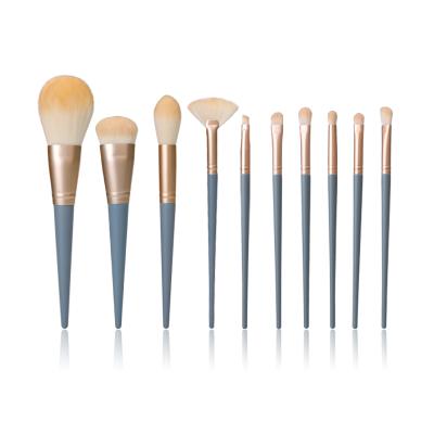 China Angular Blush Custom Logo 2021 Professional PU Packaging Luxury Private Label Face Makeup Brush Set for sale