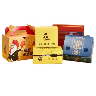 China Professional Manufacturer Disposable Rectangle Folders Kraft Packaging Fried Chicken Box for sale