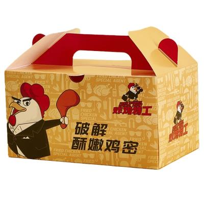 China Hot Selling Disposable Product Disposable Paper Food Packaging Corrugated Fried Chicken Box for sale