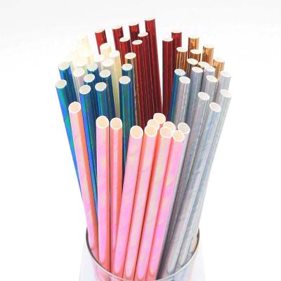 China Bar Family Party Cow Batch Paper Straw Disposable Wholesale Solid Color Custom Logo for sale