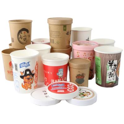 China Custom Paper Bowl Disposable Double Wall Eco Kraft Soup Cup From China Disposable Manufacturer for sale