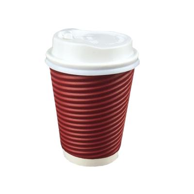 China Recyclable China Made Non-Toxic Double Wall Coffee Craft Ripple Paper Cup For Hot Drinks for sale