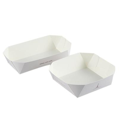 China Disposable Disposable Chips Snacks Ship Tray Takeaway Kraft Paper Box Containers Food Cardboard Carriers for sale