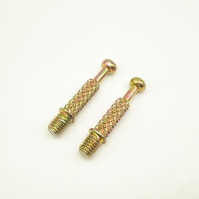 China Iron Furniture Wood Board Connector M6 Iron Bolt Knurled Screw Three-in-one Minifix Fastener for sale