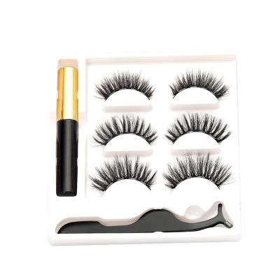 China 2021 natural the most popular beautiful magnetic eyelashes magnet eyelashes set for sale