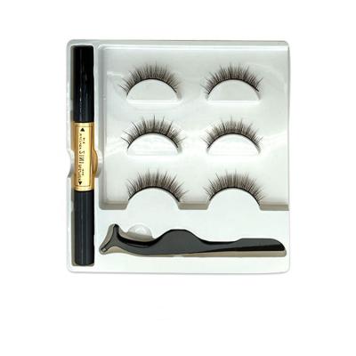 China Best quality 25mm hot sale natural clean 3d brand magnetic eyelashes with eyeliner for sale