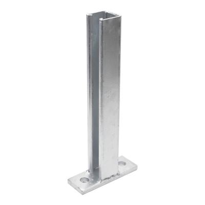 China Q235 400mm Length Hot Dip Galvanized Solar Panel Bracket Wall Plate Welded On Strut Profile For Simplify Fixing for sale