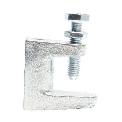 China Iron One Threaded Hole And One Hole Standard Electro Galvanized Cast Iron Universal Beam Clamp For Thick Beams for sale