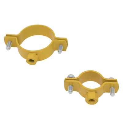 China Galvanized Carbon Steel Topfix Bilateral Screw 25mm Plastic Coating Heavy Duty Pipe Clamps With Reinforced Strip for sale