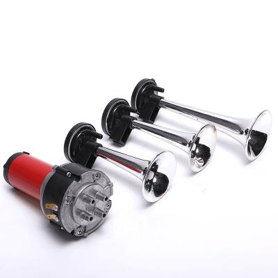 China Hot Sale 12v 24v Aluminum/ABS/Plastic 2022 Air Horn Compressor Chrome 110db High Quality Truck Air Horn for sale