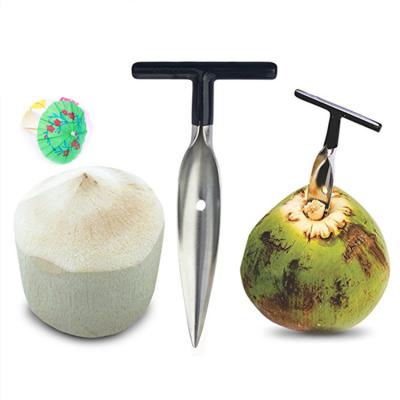 China Stainless Steel Coconut Opening Stocked Tools Fruit Scrapper Coconut Shovel Open Cutting Tools for Kitchen Fruit Accessories for sale