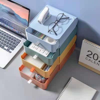 China New Type Viable Drawer Small Viable Desktop Sundries Plastic Sorting Desktop Storage Box Household Equipment Household Goods Cosmetic Storage Box for sale