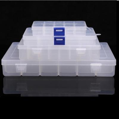 China 10/15 Plastic Small /24/ 36 Grids Jewelry Storage Box Viable Transparent Packaging Box Factory Wholesale Parts Viable for sale