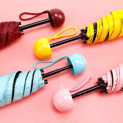 China Viable Mini Pocket Capsule Umbrella Umbrella Parasol Portable Fabric Umbrella Viable Hot Five Protection With Outer Black Coating for sale