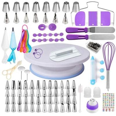 China High Quality Viable Baking Accessories Amazon Success 137 Pcs Cake Turntable Tool Kit Spout Viable Kitchen Decorating Cake Pastry Tools for sale