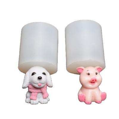 China Sustainable Sustainable 3D Dog Pig Cake Molds Accessories Silicone DIY Bakeware Baking Decorating Tools Large Cake Molds for sale