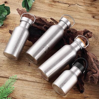 China Sustainable Capacity 350-750ml 304 Stainless Steel Water Bottle Optional Multi Volumes With Single Layer Steel/Bamboo/PP Lid Sports Kettle for sale