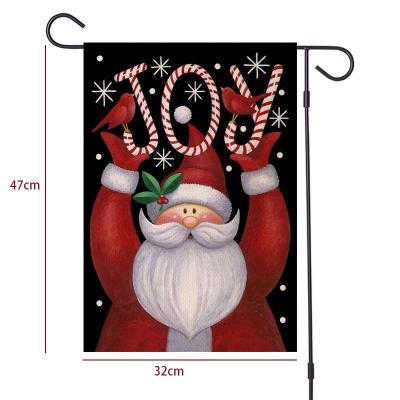 China 2021 Outdoor Christmas Home Decor Christamas Decoration Canvas Christamas Decoration Digital Printing Cartoon Merry Christmas Joy Deer Snowman Santa Claus Graden Flags for sale