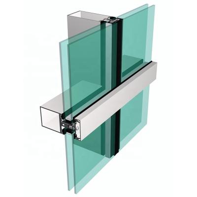 China EUROPEAN Semi Exposed Frame Double Glazed Aluminum Glass Curtain Wall Price for sale