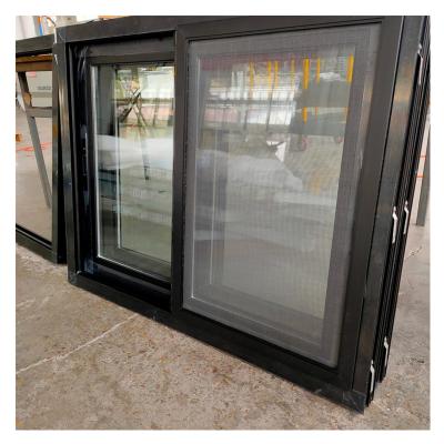 China Folding Screen Black Tinted Aluminum Glass Windows , Double Glazing Aluminum Sliding Window for sale