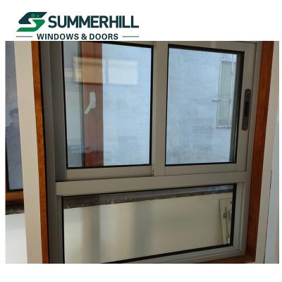 China Folding Screen Black Tinted Aluminum Casement Windows , Double Glass Aluminum Sliding Window for sale