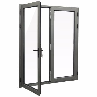 China Heat Insulation Aluminum Tempered Glass Hinged Doors for sale