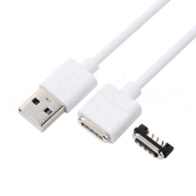 China MP3/MP4 Player Data Cable Pogo 4pin Self Joining Magnetic Charging Connector for sale