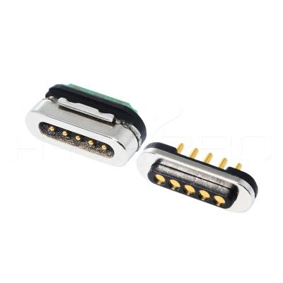 China Power+Data Hytepro Magnetic Power Plug Solder 5 Pin Power Connector Suppliers for sale