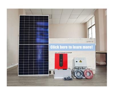 China Household Home Roof Panal Solar System Off Grid PV System Lithium Battery Inverter Solar Power System Hybrid Kit for sale