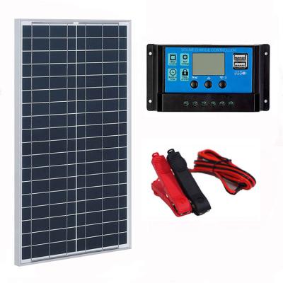 China DEMUDA Solar Home System Newcomers Rate 10A Energy System Controller 20 30W RV Portable Monocrystalline Solar Panel Kit for sale